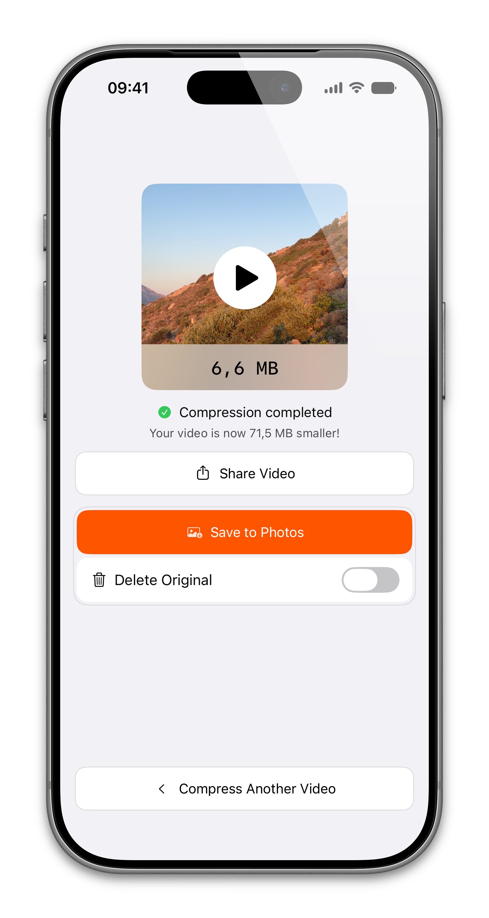 Kompresso app on iPhone